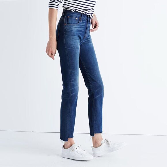Madewell The Perfect Vintage High Rise Jeans Step Hem Edition in Medium Wash 30 - Picture 2 of 11